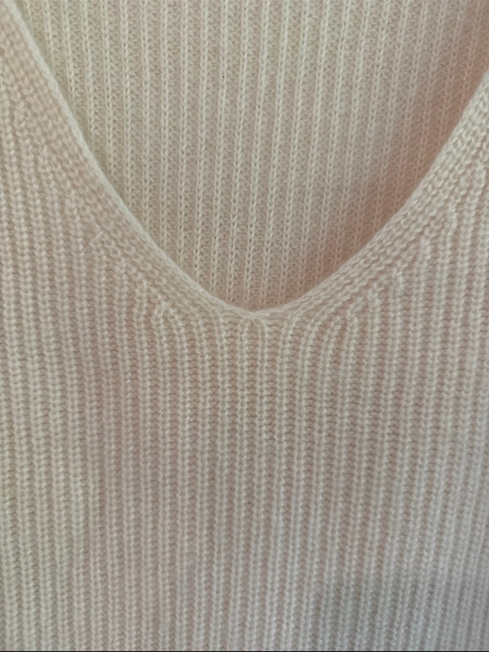 JCrew Cream V-Neck Ribbed Knit Sweater - Picture 4 of 4